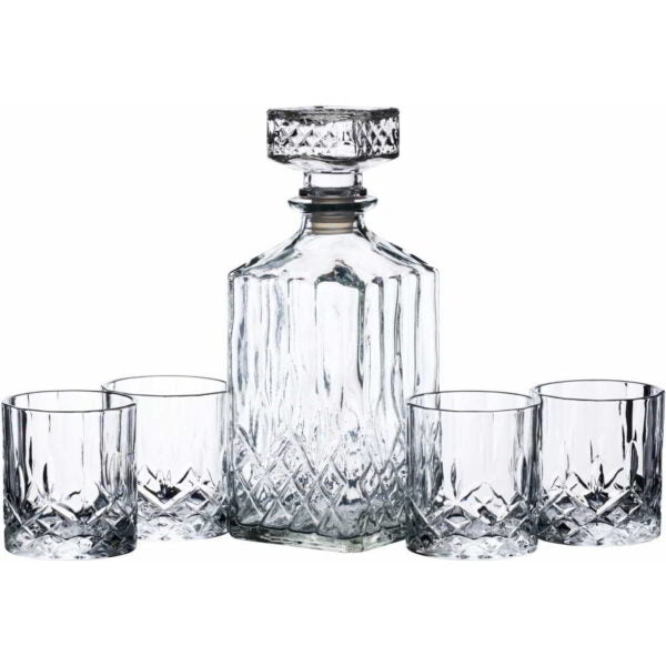 BarCraft Cut Glass Effect Decanter Sett 900ml